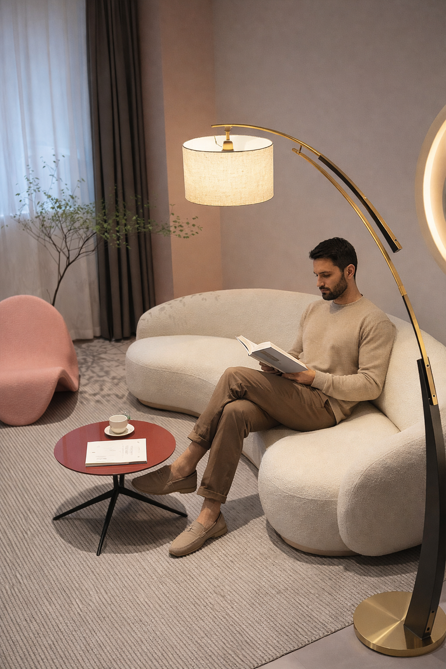 Lumo – Lampe sur pied en arc au style nordique