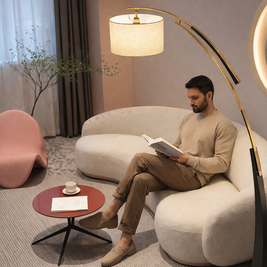 Lumo – Lampe sur pied en arc au style nordique