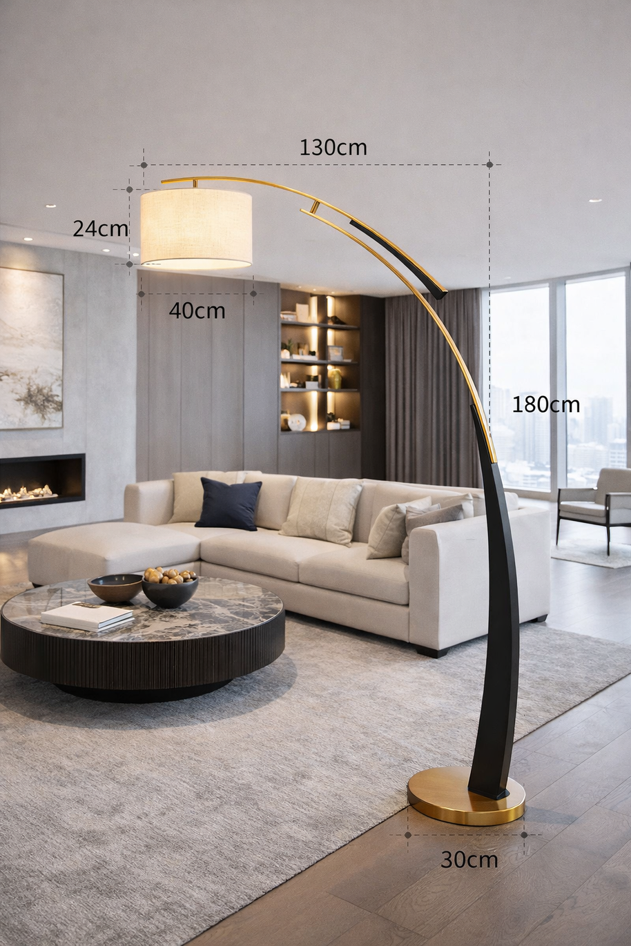 Lumo – Lampe sur pied en arc au style nordique