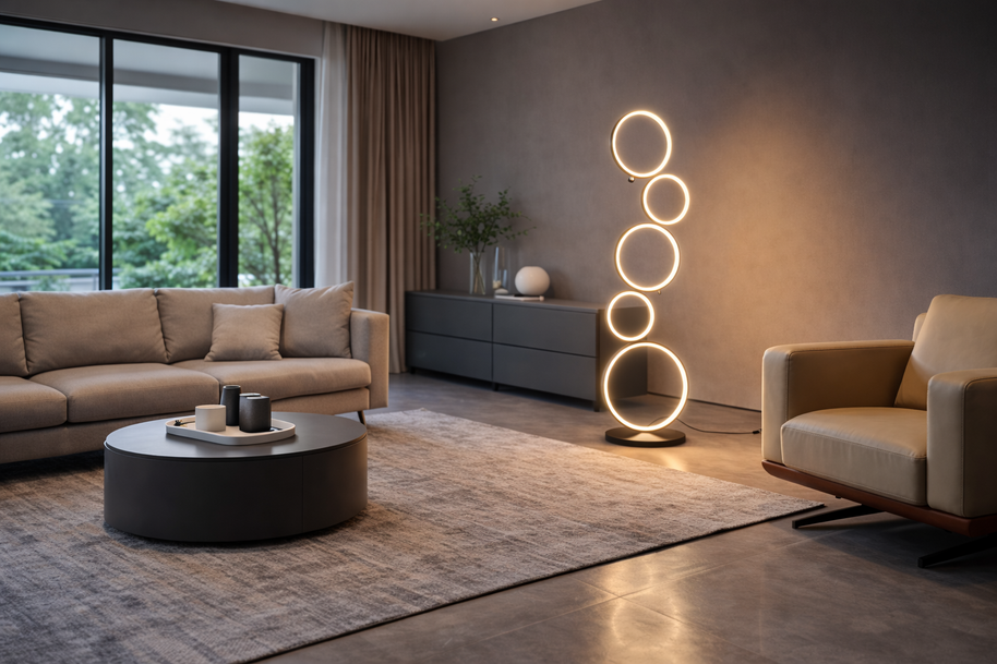 Alen – Lampe autoportante en anneau au design nordique