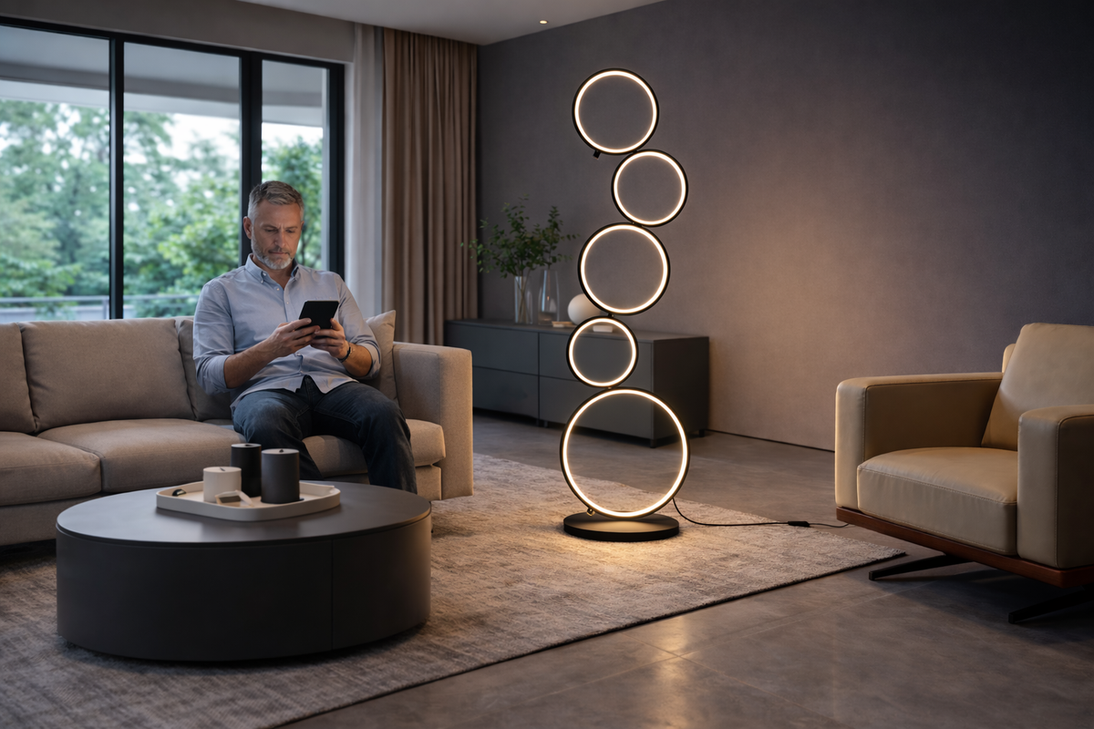 Alen – Lampe autoportante en anneau au design nordique