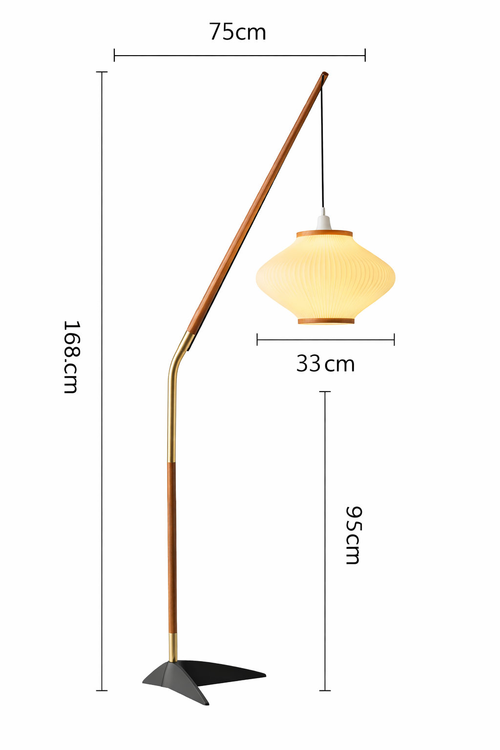 Karo – Lampadaire design en cloche de pin