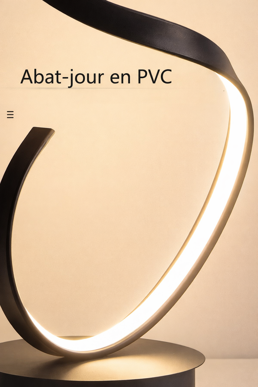 Vana – Lampe design à bande spirale autoportante