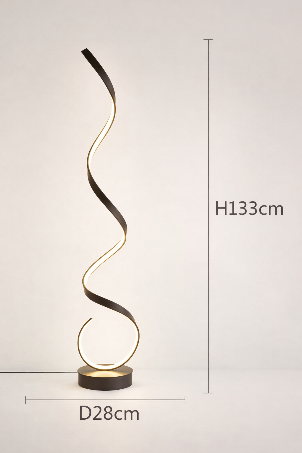 Vana – Lampe design à bande spirale autoportante