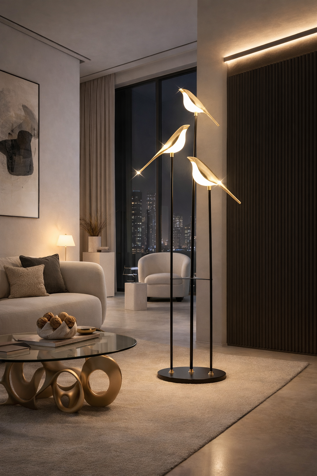 Vigo – Lampe sur pied LED oiseau design