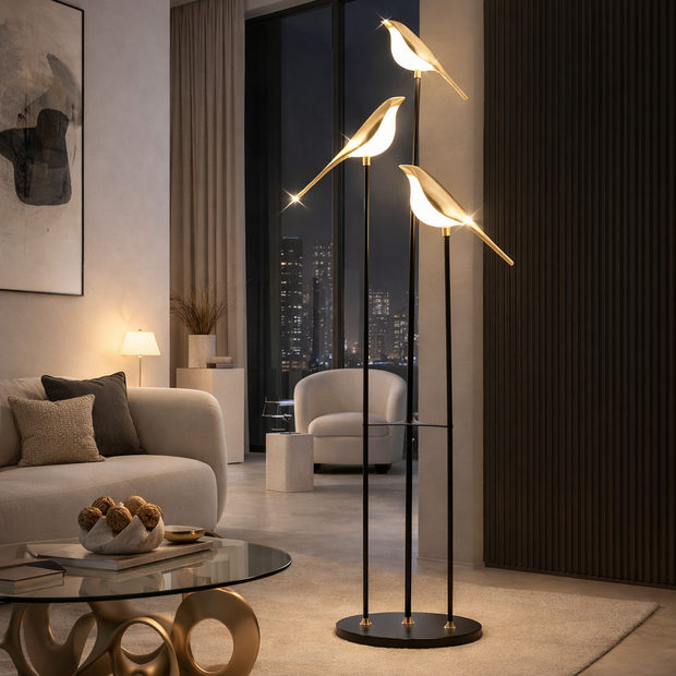 Vigo – Lampe sur pied LED oiseau design