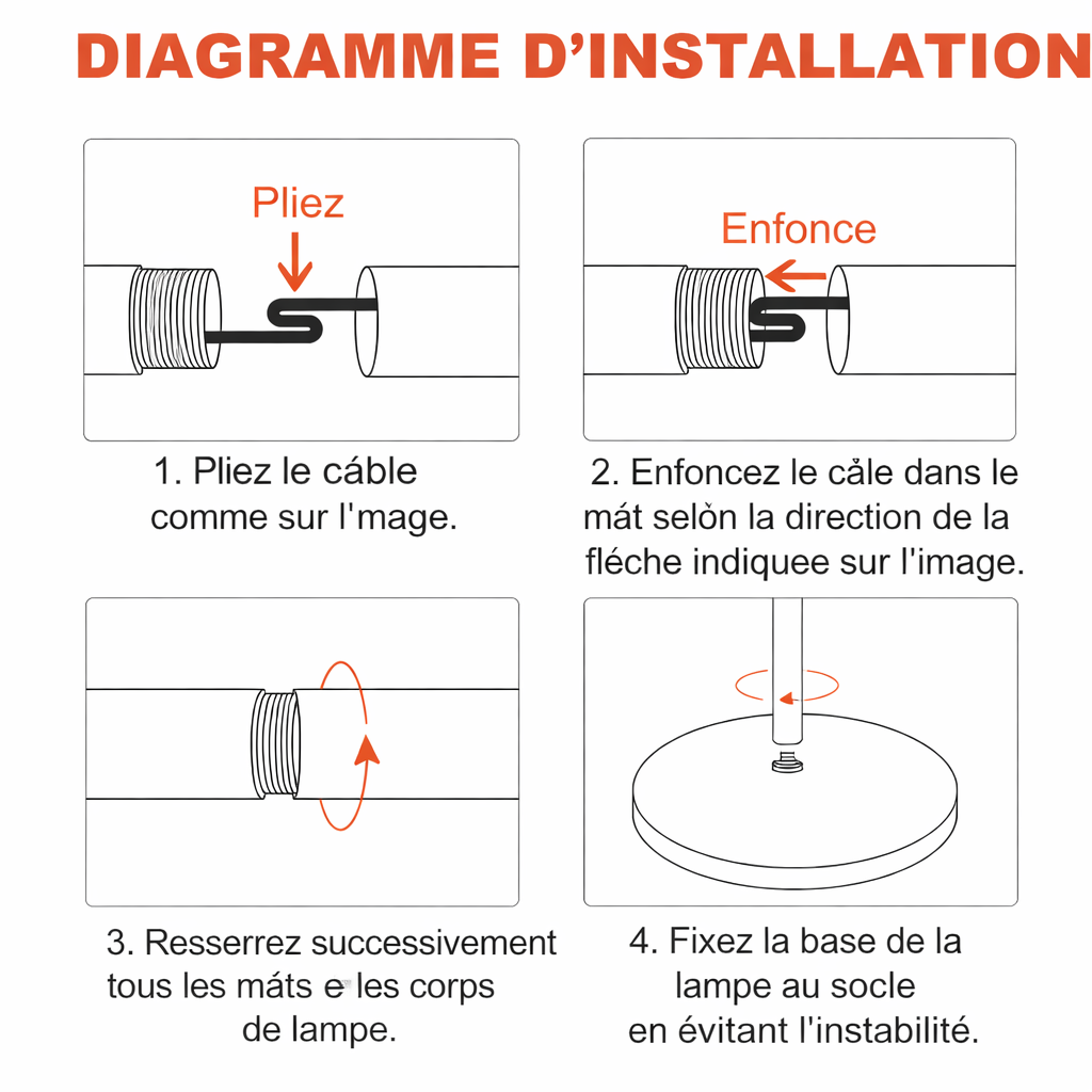 Bellora – Lampe liseuse sur pied annulaire rotative