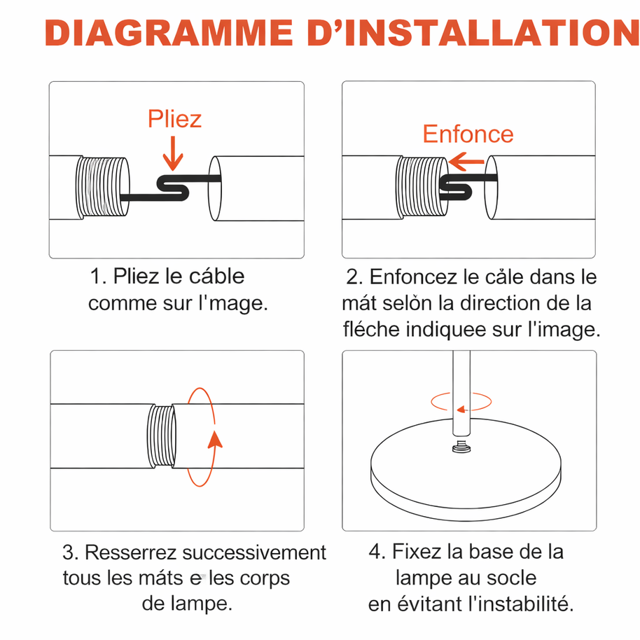 Bellora – Lampe liseuse sur pied annulaire rotative