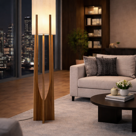 Luma - Lampe sur pied en bois au style scandinave