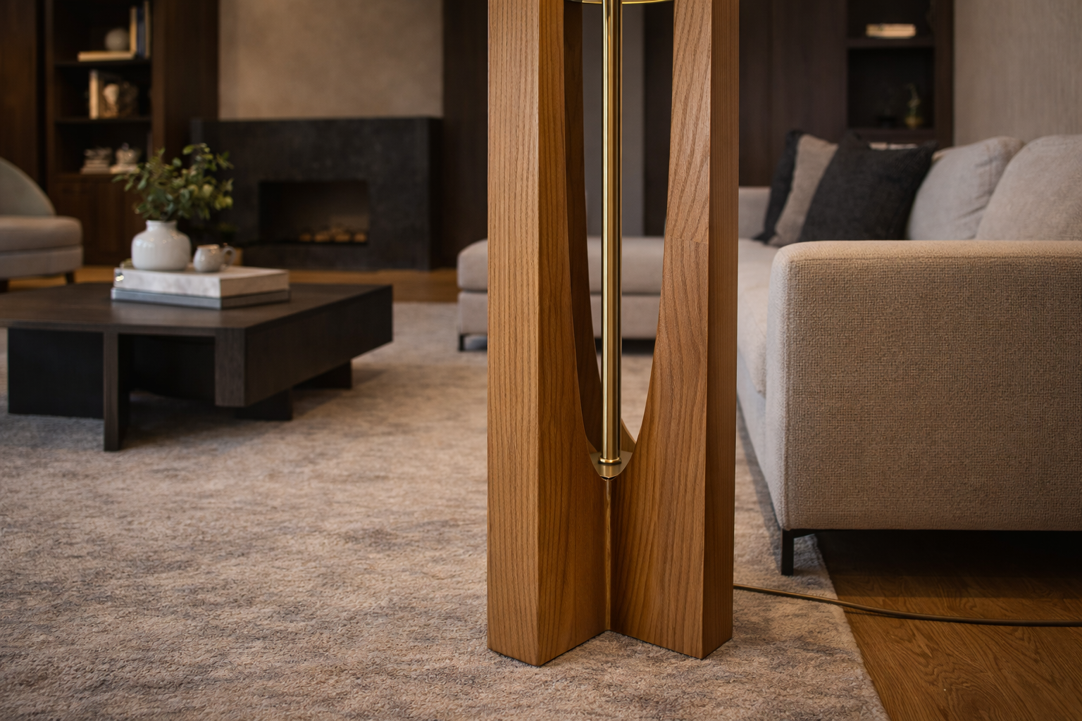 Luma - Lampe sur pied en bois au style scandinave