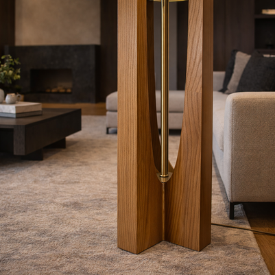 Luma - Lampe sur pied en bois au style scandinave
