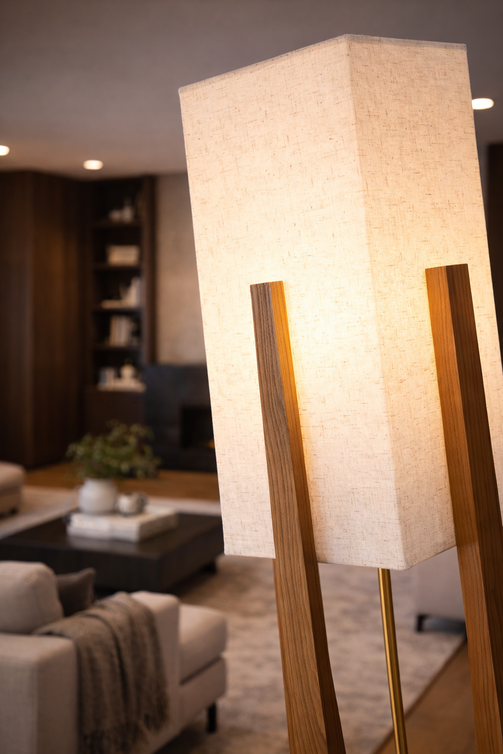 Luma - Lampe sur pied en bois au style scandinave