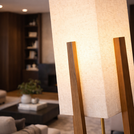 Luma - Lampe sur pied en bois au style scandinave