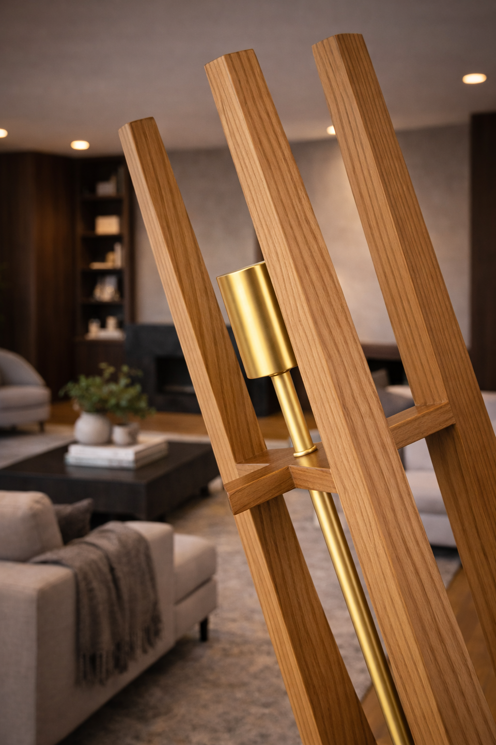 Luma - Lampe sur pied en bois au style scandinave