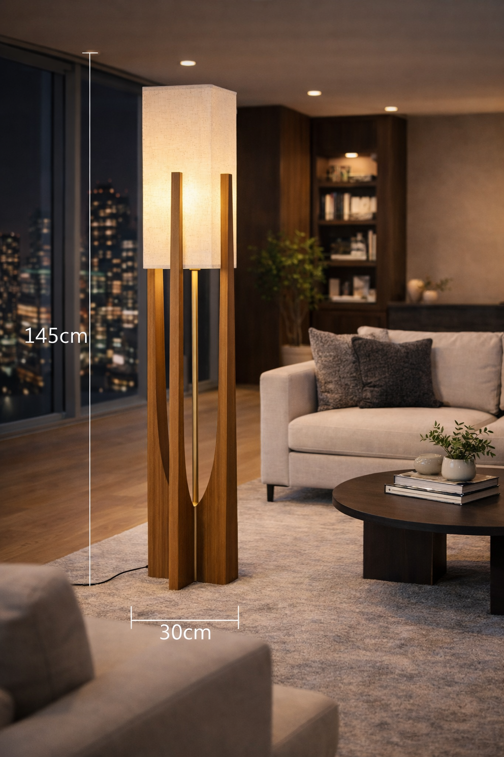 Luma - Lampe sur pied en bois au style scandinave