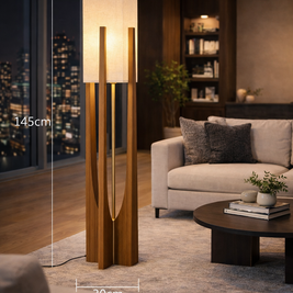 Luma - Lampe sur pied en bois au style scandinave