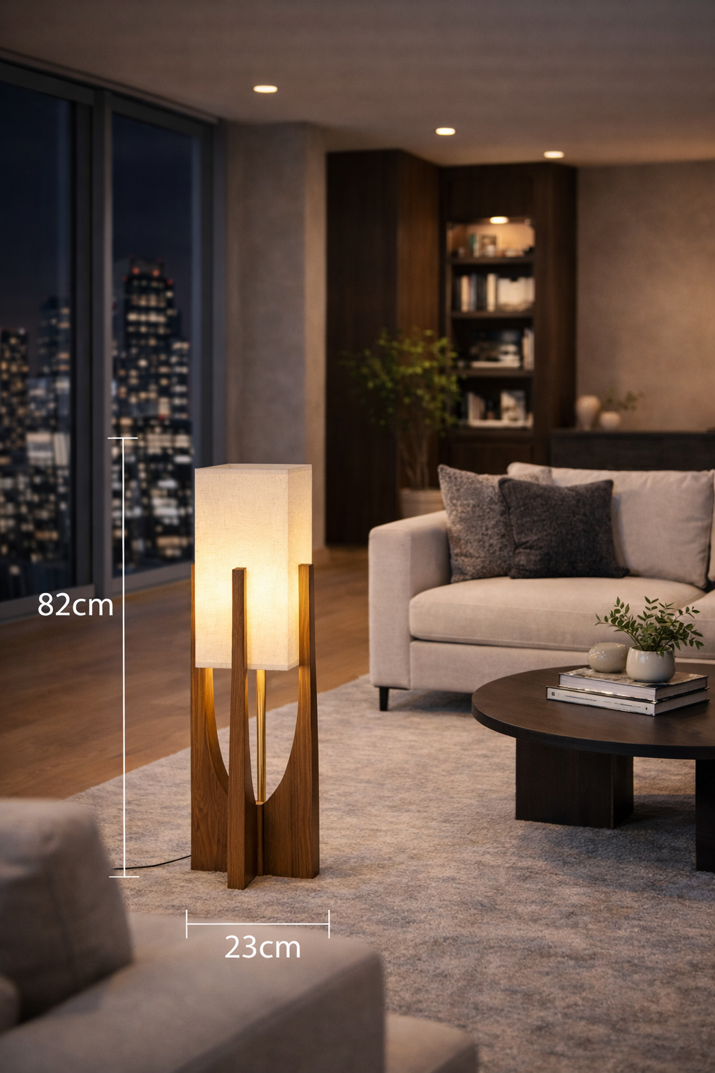 Luma - Lampe sur pied en bois au style scandinave