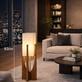 Luma - Lampe sur pied en bois au style scandinave