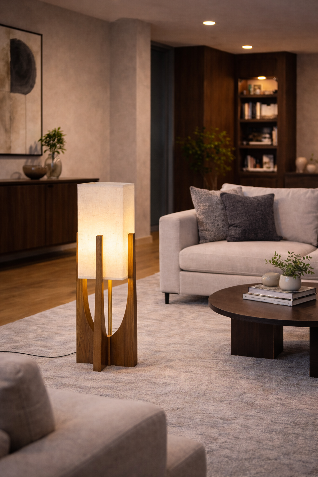 Luma - Lampe sur pied en bois au style scandinave