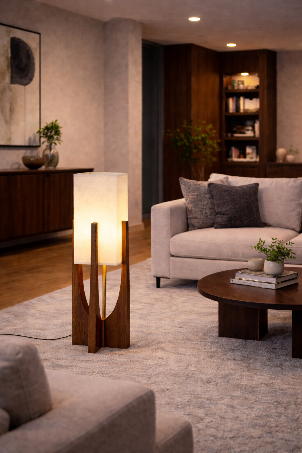 Luma - Lampe sur pied en bois au style scandinave