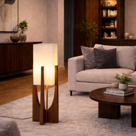 Luma - Lampe sur pied en bois au style scandinave