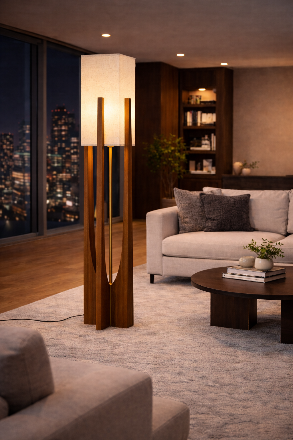 Luma - Lampe sur pied en bois au style scandinave