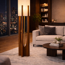 Luma - Lampe sur pied en bois au style scandinave