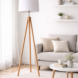 Onda – Lampe sur pied moderne en bois massif