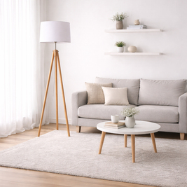 Onda – Lampe sur pied moderne en bois massif