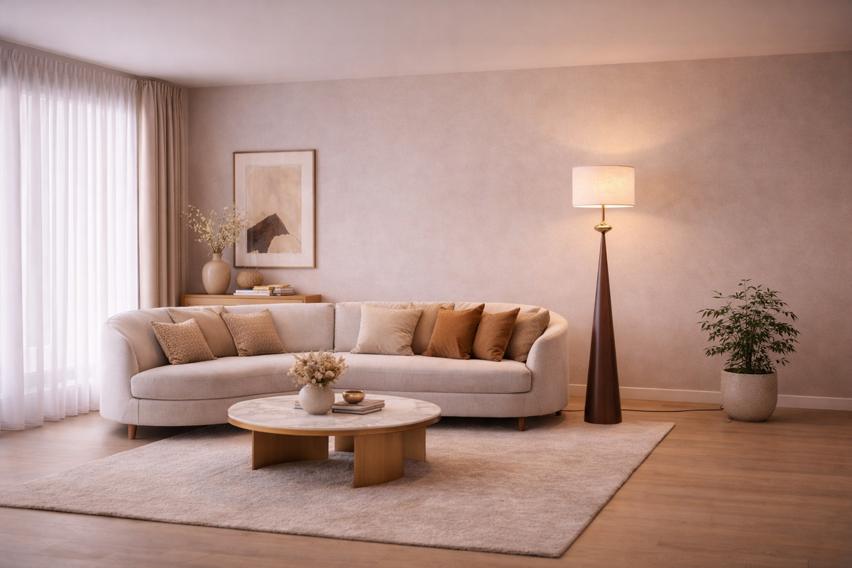 Mova – Lampadaire en Tissu Médiéval, Élégance Française