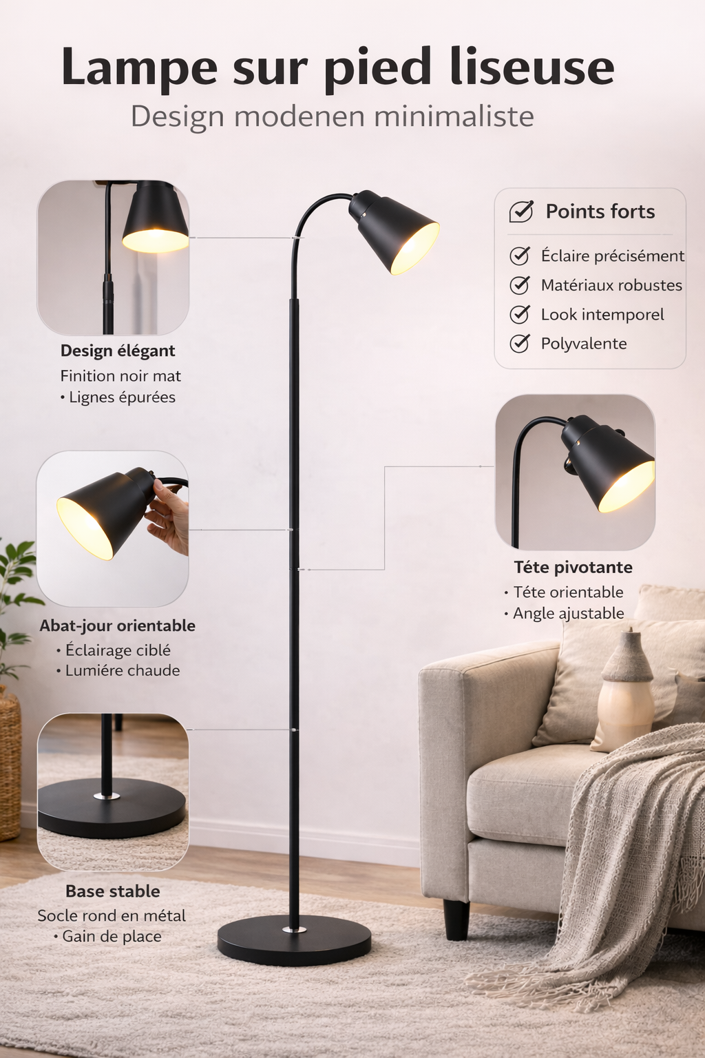 Aurex - lampe liseuse au Design moderne