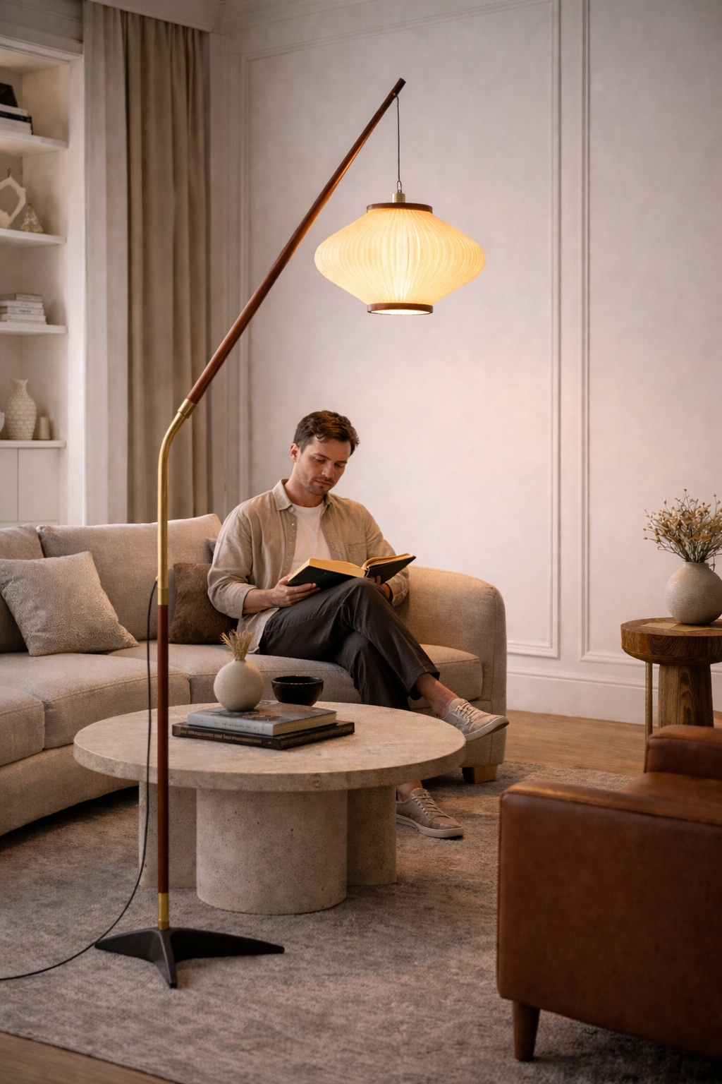 Karo – Lampadaire design en cloche de pin