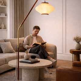 Karo – Lampadaire design en cloche de pin