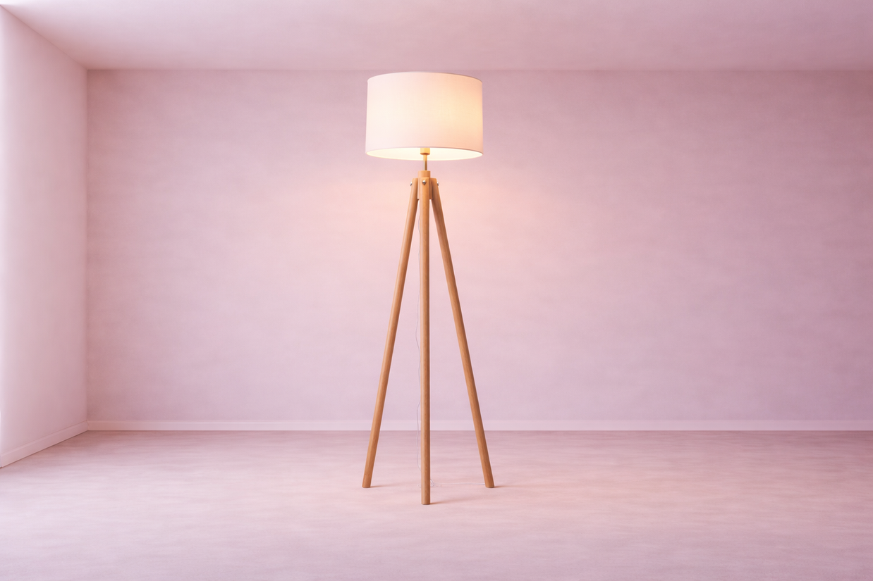 Onda – Lampe sur pied moderne en bois massif