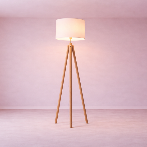 Onda – Lampe sur pied moderne en bois massif