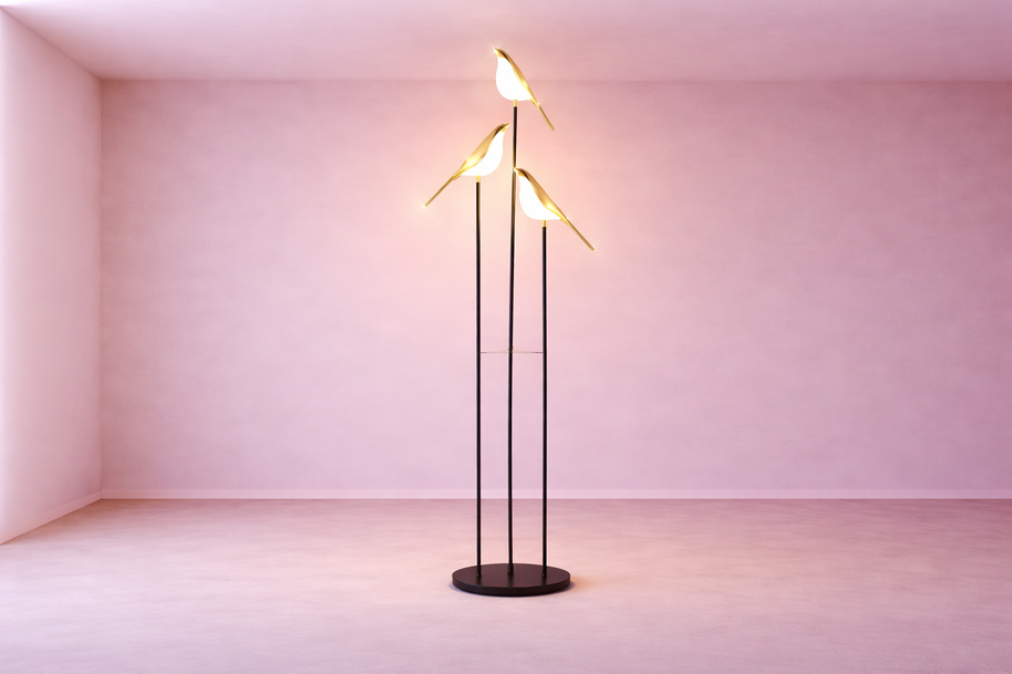 Vigo – Lampe sur pied LED oiseau design