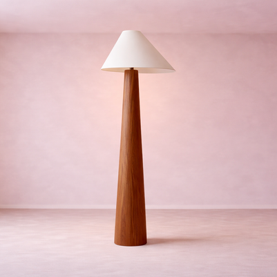 Nora - Lampe sur pied en bois style japonais