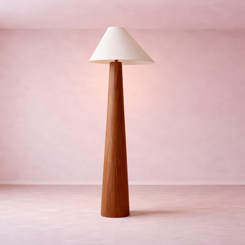 Nora - Lampe sur pied en bois style japonais