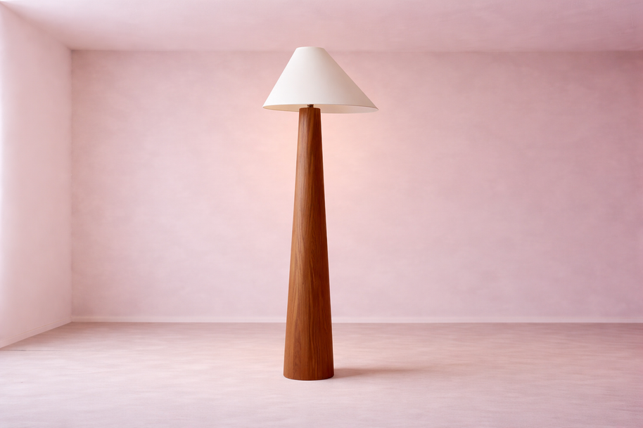 Nora - Lampe sur pied en bois au style japonais