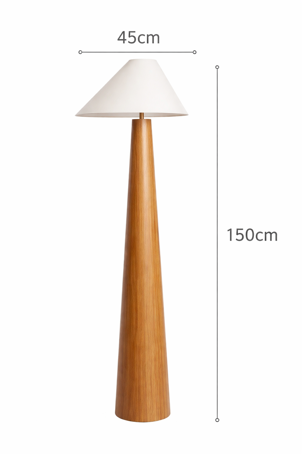Nora - Lampe sur pied en bois style japonais