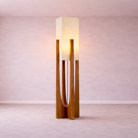 Luma - Lampe sur pied en bois au style scandinave