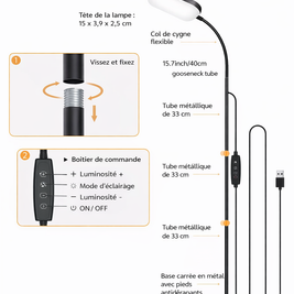 Kalyx – Lampe liseuse sur pied carrée