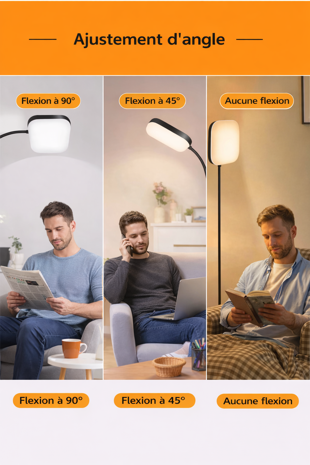 Kalyx – Lampe liseuse sur pied carrée