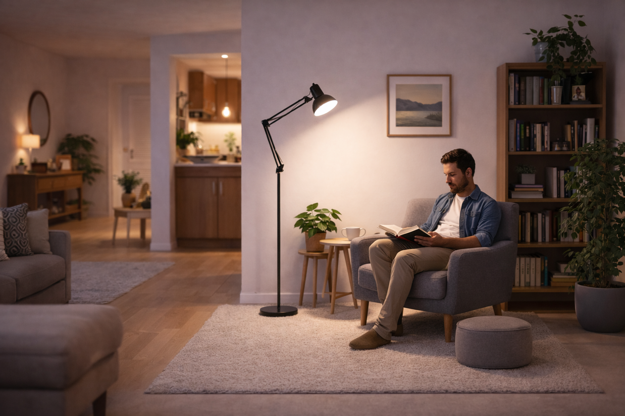 Elyor – Lampe sur pied liseuse LED
