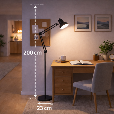 Elyor – Lampe sur pied liseuse LED