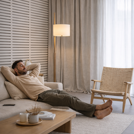 Liro – Lampe sur pied LED vintage en bois massif