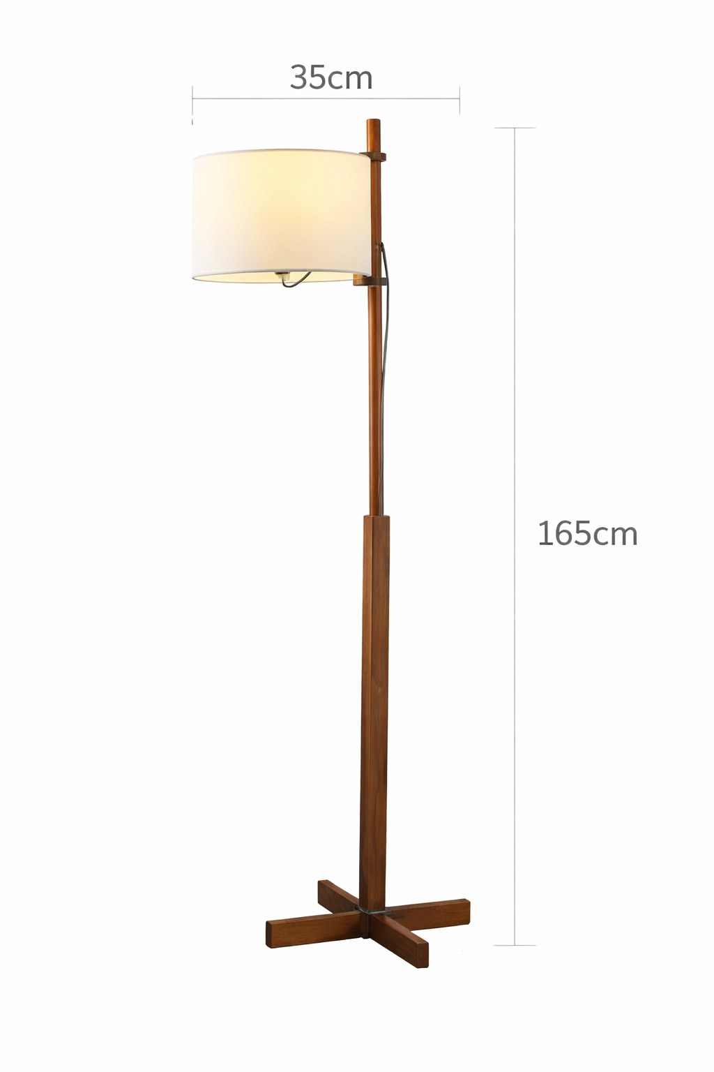Liro – Lampe sur pied LED vintage en bois massif