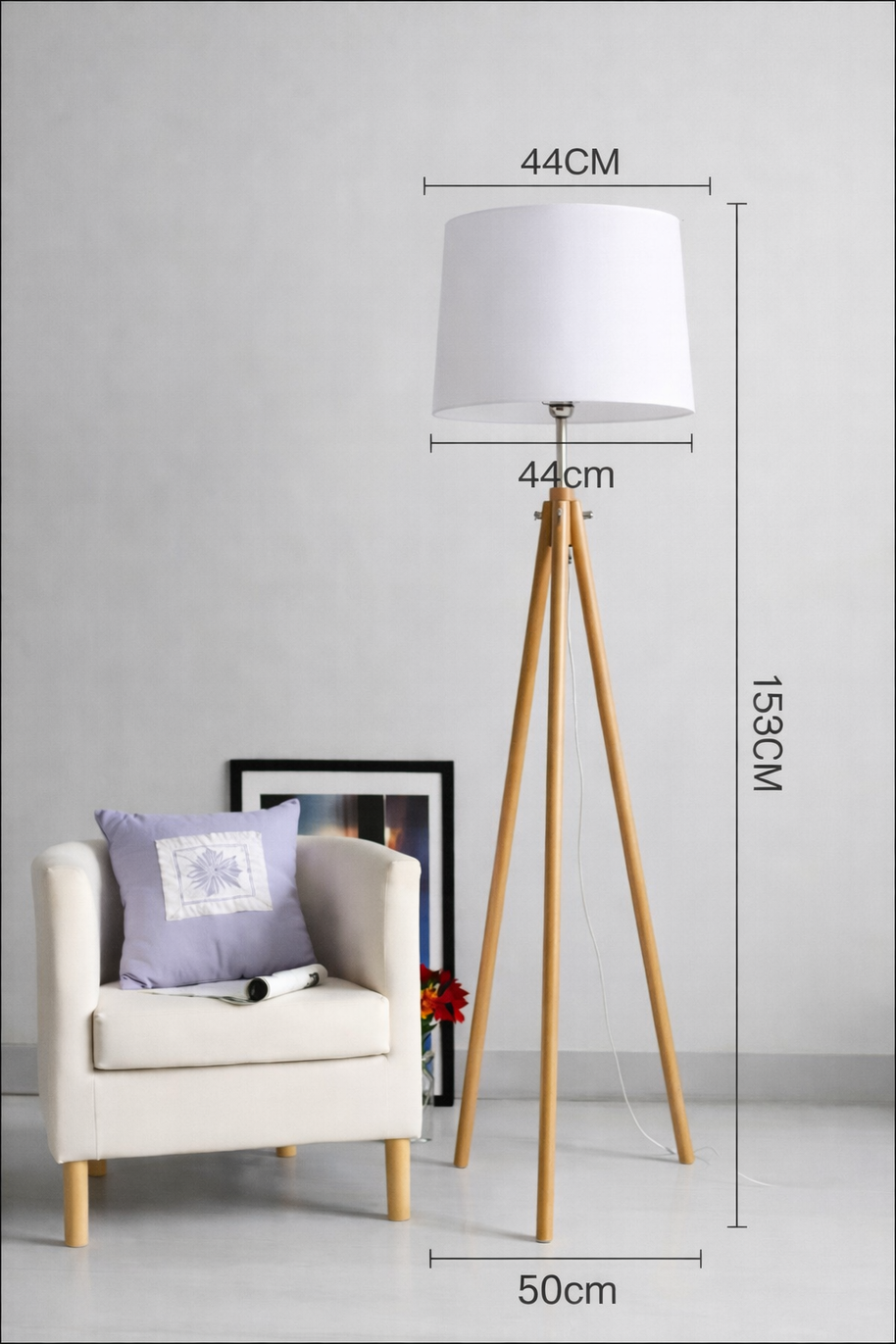 Onda – Lampe sur pied moderne en bois massif