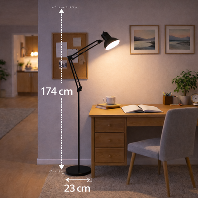 Elyor – Lampe sur pied liseuse LED