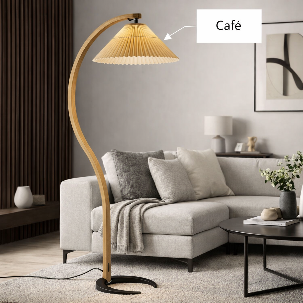 Vela – Lampe sur pied en bois naturel